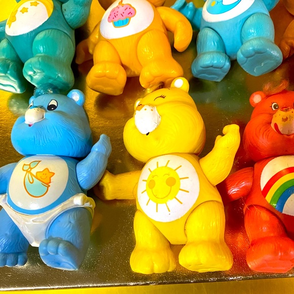 CARE BEARS VTG 80’s COLLECTIBLE BUNDLE OF 8 POSABLE CARE BEARS by KENNER 3.5” - Picture 12 of 16